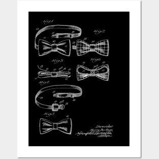 Reversible Necktie Vintage Patent Hand Drawing Posters and Art